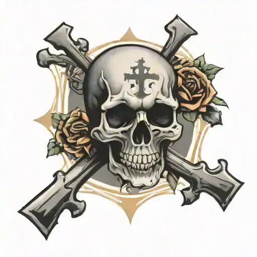 Italian Cross With A Skull