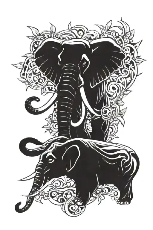 Elephant And Black Panther