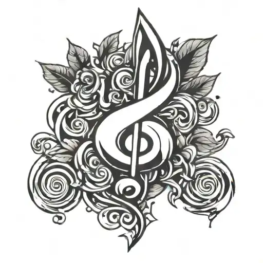 Love And Music Note Intertwined