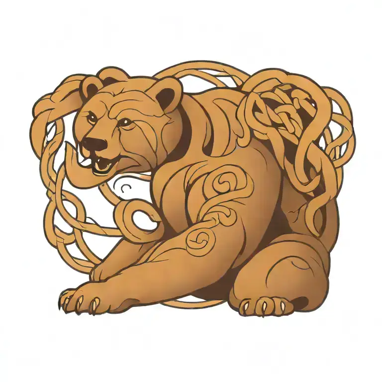 Cute Roly-poly Bear Celtic Knots Love