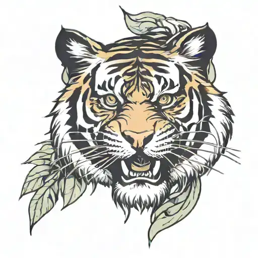 Tiger Face On An Arm Band