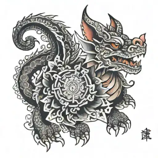 Mandala Dragon Dog