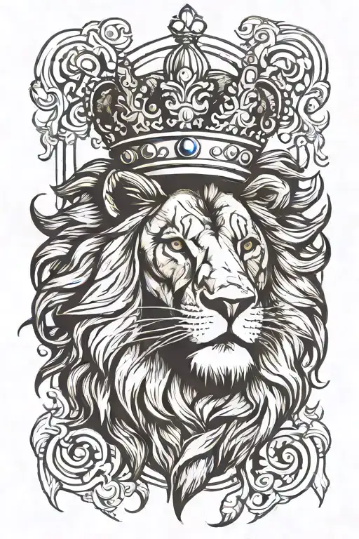 Lion With King Crown