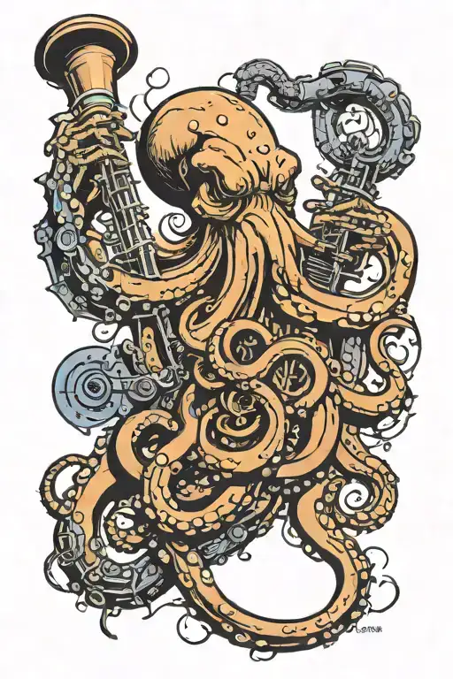 A Ska Punk Octopus Playing A Trumpet