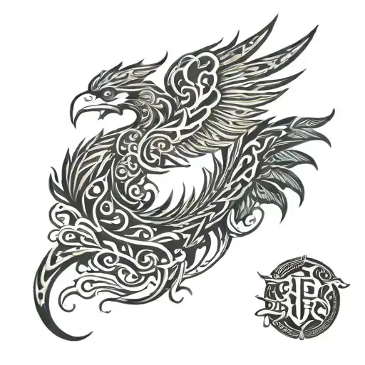 Side Profile Phoenix Tribal Design
