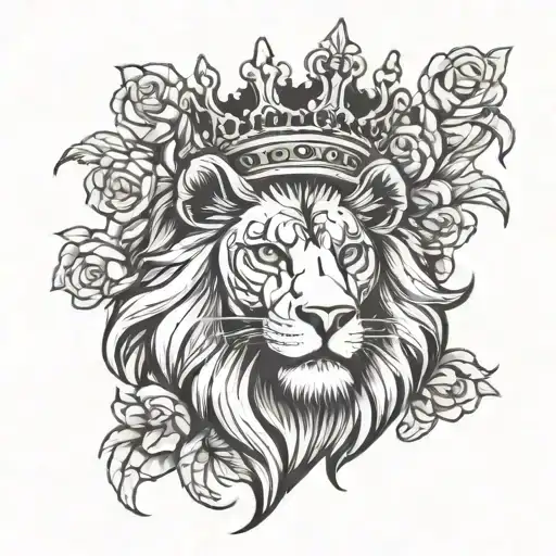 King Crowned Lion Wearing