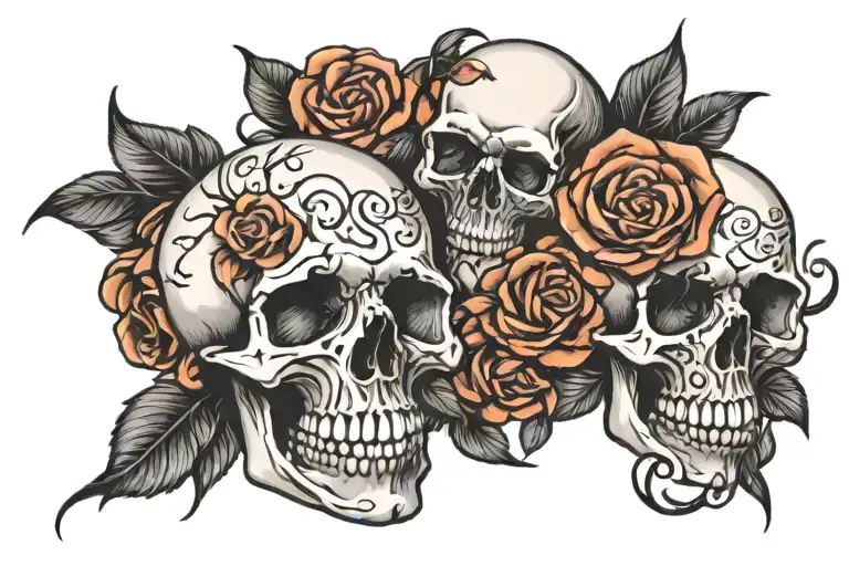 Skulls And Roses Love Is Pain