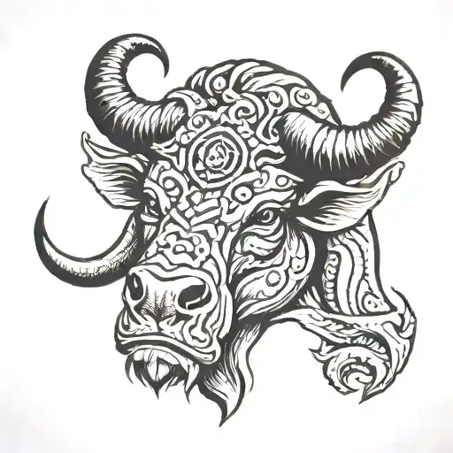 Taurus Tatto On Dark Shoulder