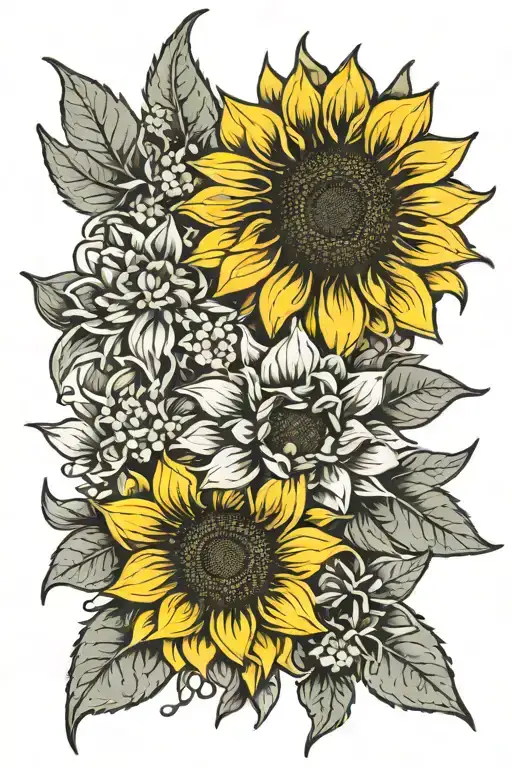 Sunflower And Succulent