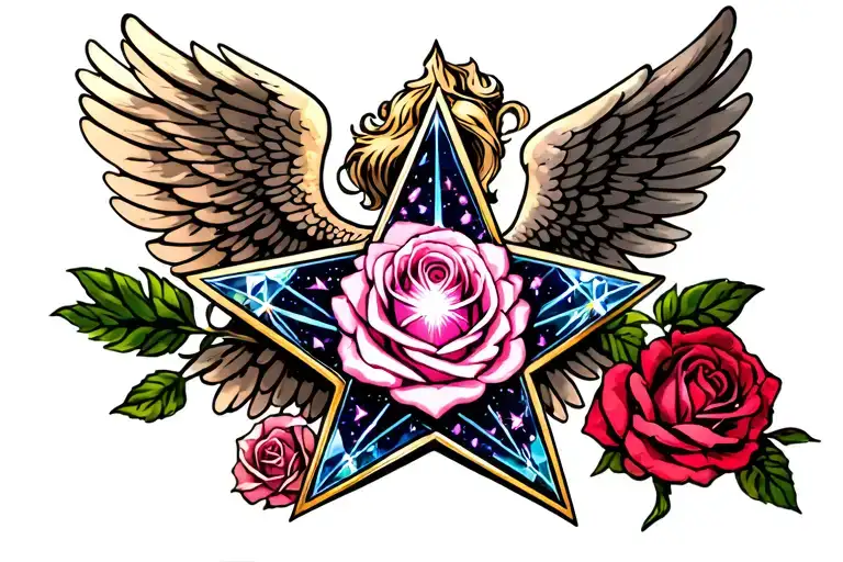 Diamond Rose Angel Star Sign