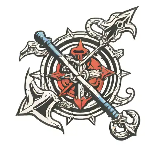 Anchor With Arrow And Cross Intertwined