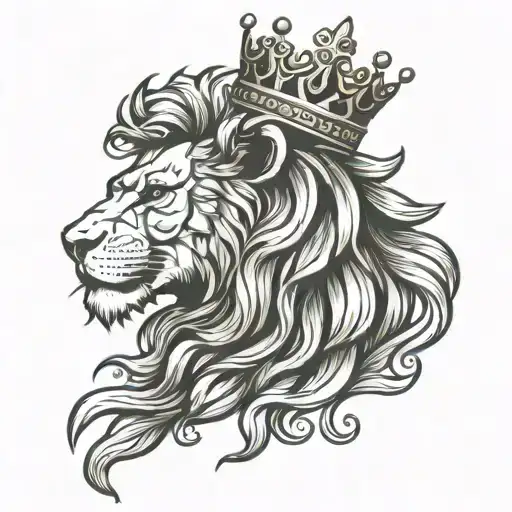 King Crowned Lion Wearing