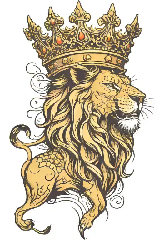 Lion With King Crown