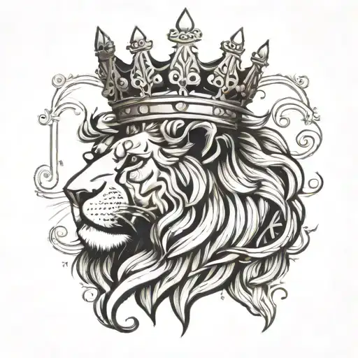 King Crowned Lion Wearing