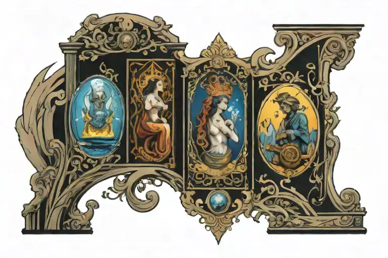 A Tarot Card Themed Sleeve Incorporating Elements Of Video Games And Meditation