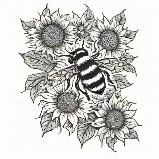 Bumblebee On A Sunflower