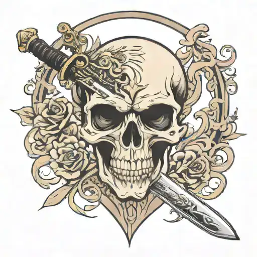 Skull With Sword