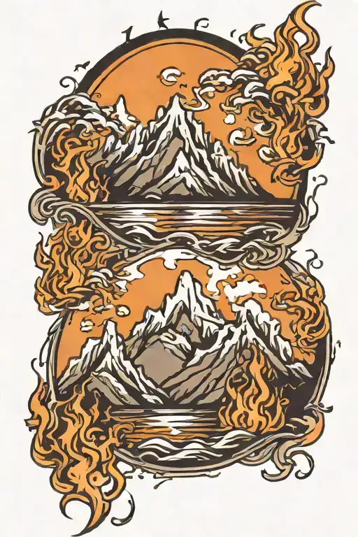 Mountains On Fire Flames
