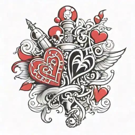 Hearts And Military Designs And Cartoons