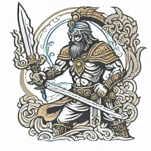 Hebrew Ancient Warrior Wielding A Sword