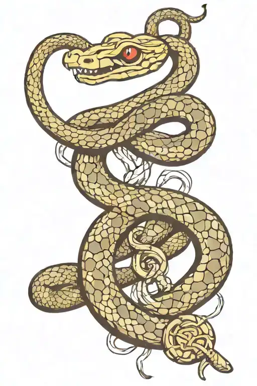Snake With Club Symbol On Back