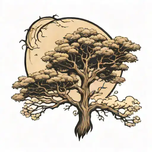 Tree Cross Moon Rising