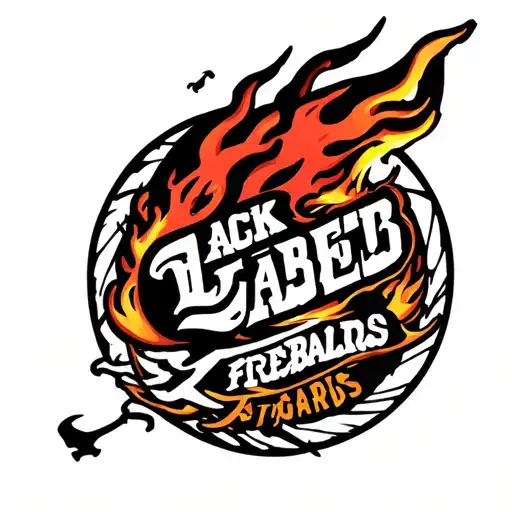 Black Label Skateboards Logo Fireball