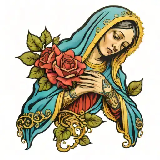 Crying Virgin Mary With Filigree