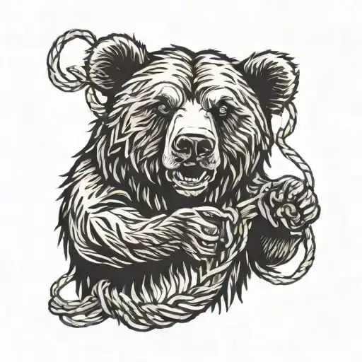 Grizzly Bear Holding String