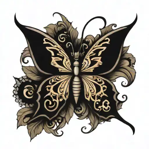 Butterfly Made With Initials Bat Knp Htp