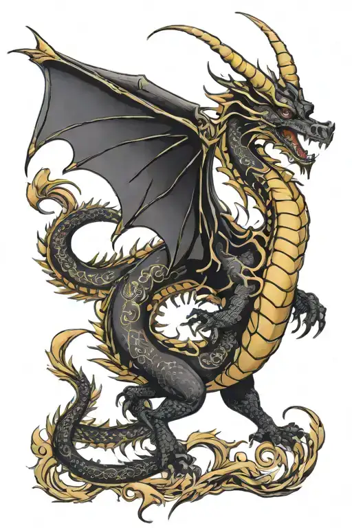 Black And Gold Dragon