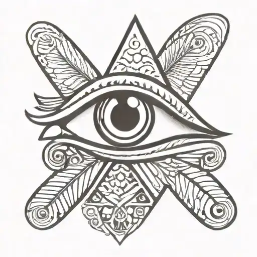 Egyptian Eye With Letter Ijv