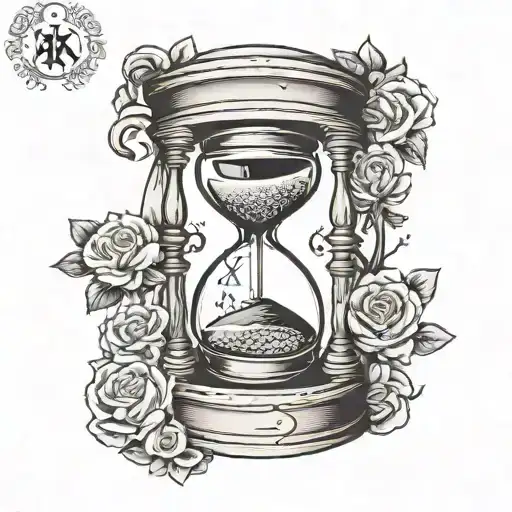 Hour Glass With Cxx Roman Numeral Clock