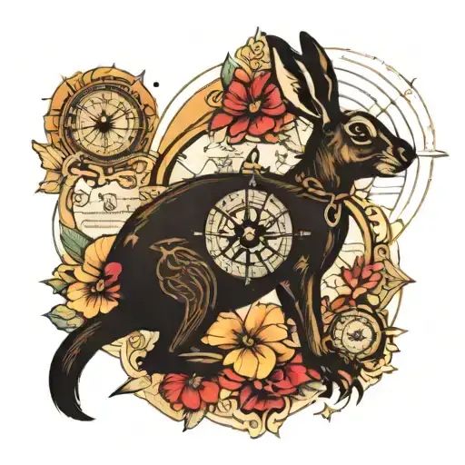 Malta Australia Map Kangaroo Compass