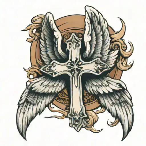 Cross With Angel Wings