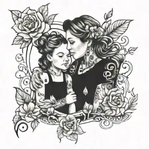 Mom And Daughter Holding