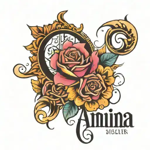 Written Name Of My Sister Amina