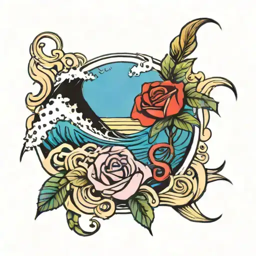 Surf And Rose Intertwined