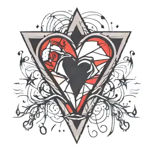 Broken Heart In Triangle Shape