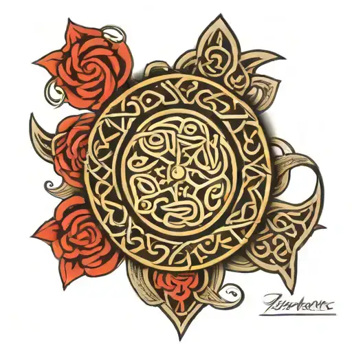 Celtic Band With Aztec Border