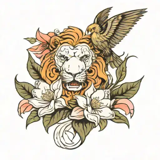 I Would Like A Magnolia Protected By A Hand And A Lion