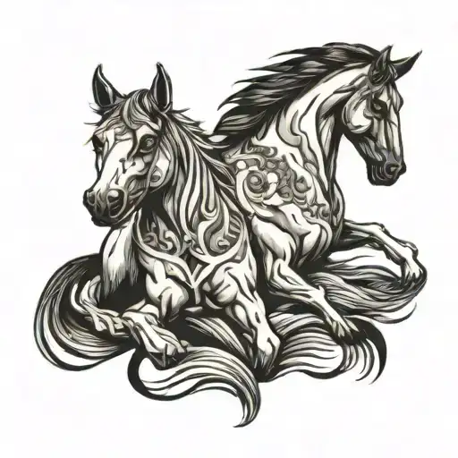 Horse And Dog Laying Together