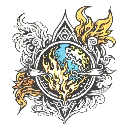 Earth On Fire Flames