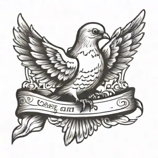 Dove With A Banner