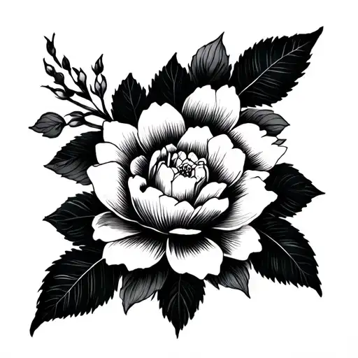 Japanese Floral Tattoo Piece