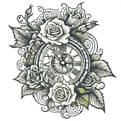 Broken Clock And Rose