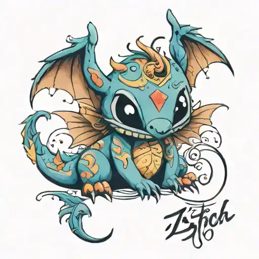 Stitch Dragon Jo 2024 With Writings