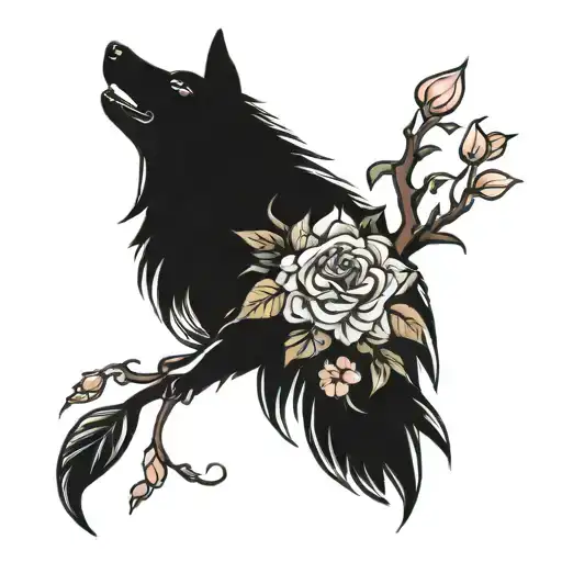Bird Flower Wolf Guardian