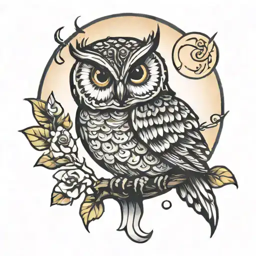 Owl And Moon