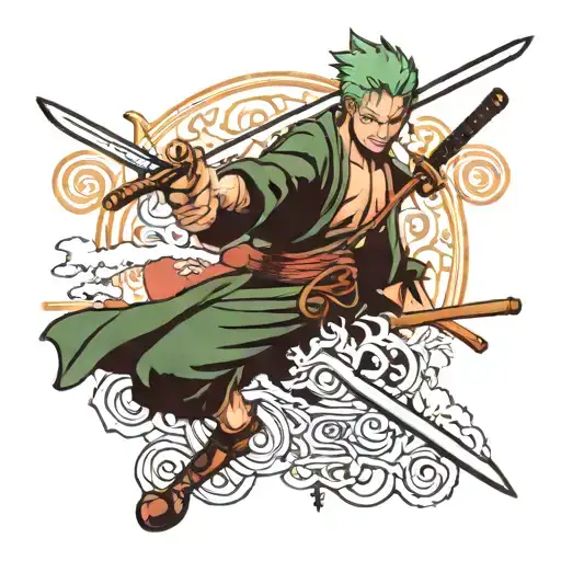 Roronoa Zoro And Sword Going